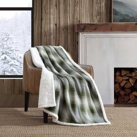 Ushshf1303406 Eddie Bauer - Throw Blanket Brushed Fleece And Plush Sherpa Bedding Blanke