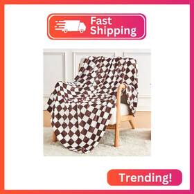 Ed-checkedb-5060-brown Edenleaf Brown Checkered Blanket Ultra Soft Cozy Flannel - Grid Print