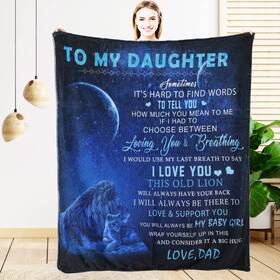 89dfw Efinluky To My Daughter Blanket From Dad Gift Lion Father Throw