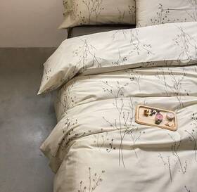 Eikei 768737443056 Modern Vintage Retro Mod Print Bedding Egyptian Queen Neutral Tan