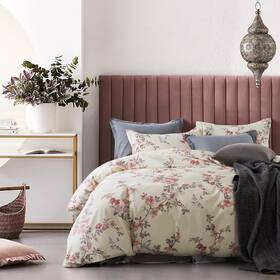 Comin18ju074934 Eikei Garden Chinoiserie Floral Duvet Quilt Cover Asian Twin Cream Red