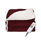 3-warming Electric Blanket Fur Faux Settings 3 Auto- Reversible Sherpa Mink