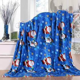 Elegant Comfort 313022535505 Luxury Velvet Super Soft Christmas Prints Fleece Blanket-holiday