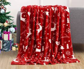 Elegant Comfort 445032673618 Luxury Velvet Super Soft Christmas Prints Fleece Blanket-holiday