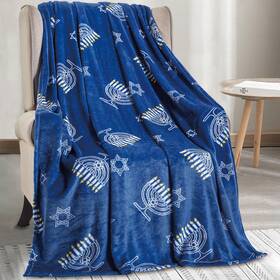 59ec-50x60-hanukkah-throw Elegant Comfort Lightweight Printed Throw Blanket- All Season Ultra Soft Co
