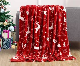 Elegant Comfort 784851546312 Luxury Velvet Super Soft Christmas Prints Fleece Blanket-holiday