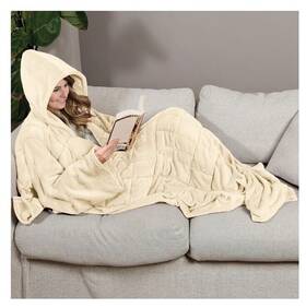 Ejhcfwtsn-natrl-s-10 Ella Jayne Wearable Weighted Snuggle Blanket-natural T4103926