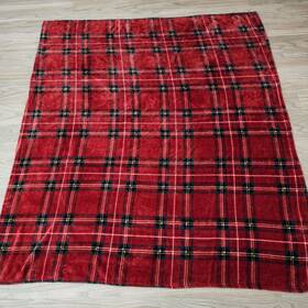 Cc1000293 Elle Decor Oversized Throw Blanket Christmas Plaid High Pile Plush Super Soft