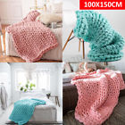 Emj4933331 Meco Soft Warm Chunky Knit Blanket Throw Wool Thick Line