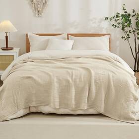 Ueb20c4a Emme Cotton Blanket Queen Size For Bed Soft Large Muslin Blankets 90 Inch X90