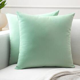 Cc-10765-50x50-2 Encasa Xo Throw Pillow Covers 20x20 In Set Of 2 Mint Green No Inserts Cot
