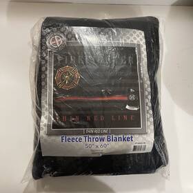 Erazor Bits 638401397360 Firefighter Throw Blanket Thin Red Line 50 Inch X 60 New