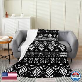 B0crthmkc9 Erosebridal Tribal Boho Aztec Throw Blanket For Bed Sofablack White Ethnic