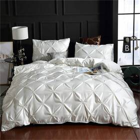 Ds53-wh-king Erosebridal White Pinch Pleated Duvet Cover Set King No Insert