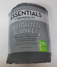 Essentials By Tranquility 15lbs Weighted Blanket Pewter Colored 4 Footx 6foot
