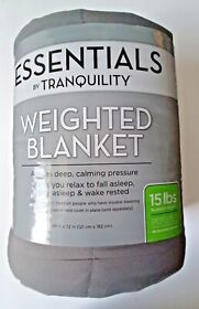 Essentials By Tranquility Weighted Blanket 48 In X 72 15 Lbs Gray New