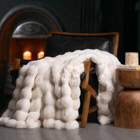 Evergrace 313038588526 Ultra Soft Luxury Fluffy Faux Rabbit Fur Throw Blanket Thick Warm Bub