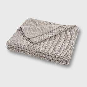 81250299 Evergrace 50 Inch X60 Shiny Waffle Chenille Knit Throw Blanket Light Gray -