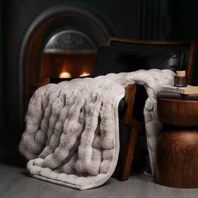 B0czdfj645 Evergrace 60x80 Cream Faux Rabbit Fur Throw Blanket Reversible Plush