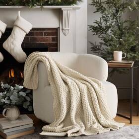 Evergracehome 850066940495 Chunky Chenille Knit Throw Blanket For Couch Soft Luxurious Moss