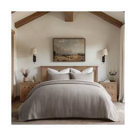 Eg2403003 Evergracehome Evergrace Cross Stitch Pre-washed Cotton Quilt Bedding Set King Siz... Fast Ship