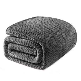 B08slpm17p Exclusivo Mezcla Queen Blanket For Bed - Cozy Lightweight Fleece With Wave Desig