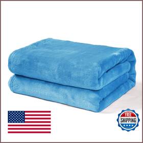 B08zmkj35y Exclusivo Mezcla Fleece Throw Blanket Super Soft And Warm Washed Blue 40 Inch X50