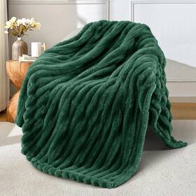 Bk-dct5060-fg-uk Exclusivo Mezcla Fleece Throw Blanket For Couch Super Soft Striped Jacquard Bed Ligh