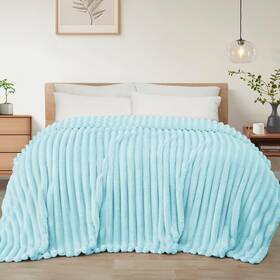 Bk-dct9090-lb-uk Exclusivo Mezcla Queen Size Flannel Fleece Blanket Super Soft Striped Jacqua