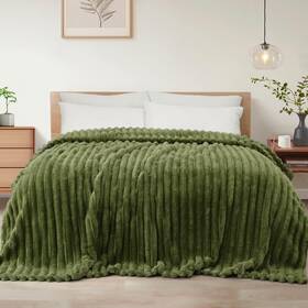 Bk-dct9090-og-uk Exclusivo Mezcla Queen Size Flannel Fleece Blanket Super Soft Striped Jacqua