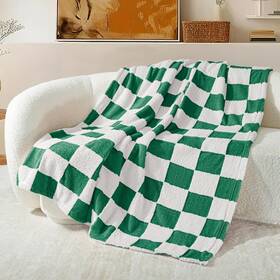 Bk-dfg5060-fg Exclusivo Mezcla Checkered Throw 50 Inch X60 Forest Green