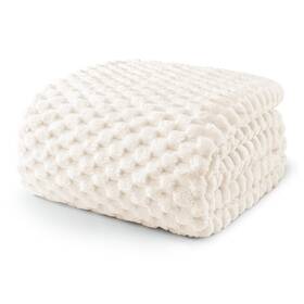 Bk-gbr90104-iv-uk Exclusivo Mezcla King Size Soft Fleece Blanket 90x104 Inches Stylish Jacquard Velvet