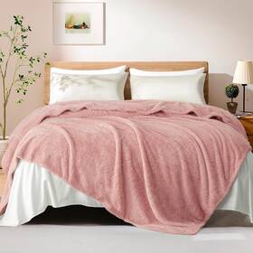 Bk-mlr9090-pk-uk Exclusivo Mezcla Fleece Bed Blankets Queen Size Ultra Soft Lightweight And Fuzzy Dusty Pink