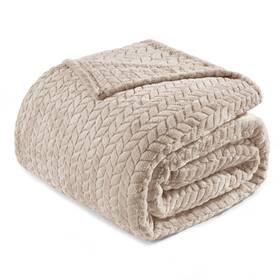 Fb-jl-90104-cm-uk Exclusivo Mezcla Camel Fleece King Size Blanket For Bed 90x104 Inches Soft Cozy 3d Decorative Ja