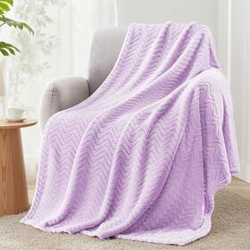 Exclusivo Mezcla Fb-jw-5070-lpp-uk Throw Blanket For Couch Cozy Lightweight Fleece Blankets With Decorative Wave T