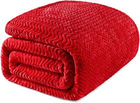 Fb-jw-90104-rd-uk Exclusivo Mezcla Red Fleece King Size Blanket For 90x104 In