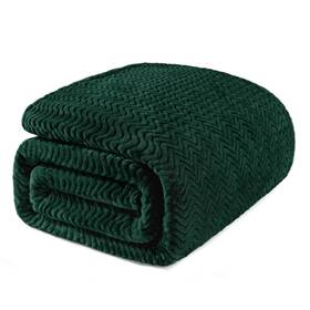 Fb-jw-9090-fg-uk Exclusivo Mezcla Forest Green Fleece Queen Size Blanket For Bed Super Soft Cozy Blankets With