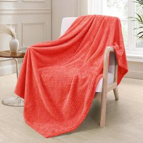 Sftb-wcr5070 Exclusivo Mezcla Waffle Textured Extra Large Fleece Blanket Super Soft And Warm Throw For