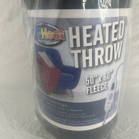 Ez-heat 819772012186 50 Inch X 60 Heated Fleece Throw 4 Settings
