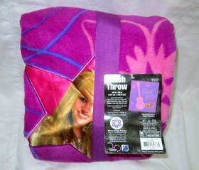 Fab Starpoint 688955627765 Unisex Kids Adult 50 Inch X 56 Hana Montana Purple Fleece Blanket Throw-brand New