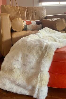 Fabulous-furs 665873016000 Donna Salyers Faux-fur Throw Blanket Lynx Print Queen Size