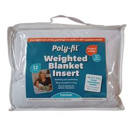 Fairfield 035352115614 Weighted Blanket Insert White 12 Lbs Poly Fil Thin Flexible 42 Inch X 72