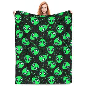 586377 Famliihw Alien Throw Blanket Soft Cozy Plush Warm Fleece For Sofa Couch Bed 80