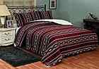 Fancy Linen Collection King Size Blanket Sumptuously Soft Plush South West With Sherpa 846918047665