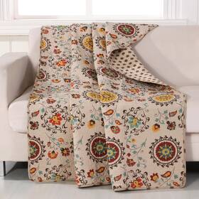 Fashions 726084653603 Andorra 100% Cotton Quilted Throw Blanket