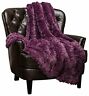 Solid-longfur-aubergine-60x70 Fba Chanasya Super Soft Long Shaggy Chic Fuzzy Fur Faux Inches