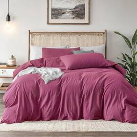 Fdl00500 Fedali Home Rouge Pink Duvet Cover Queen Size - Extra Cozy 90x90