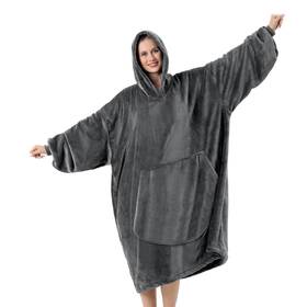 Hab3011 Festicorp Oversized Blanket Hoodie For Adults - Extra Long Wearable Sweatshirt With Gia