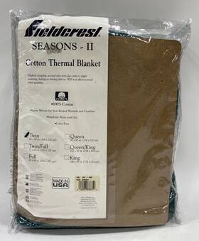 Fieldcrest 042973836750 Vintage Seasons Ii Cotton Thermal Blanket Twin 66 Inch X 90 Green
