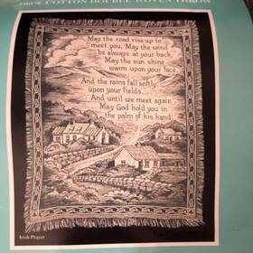 71066-038 Fieldcrest Cotton Double Woven Irish Prayer Throw Blanket Multicolor 50x60